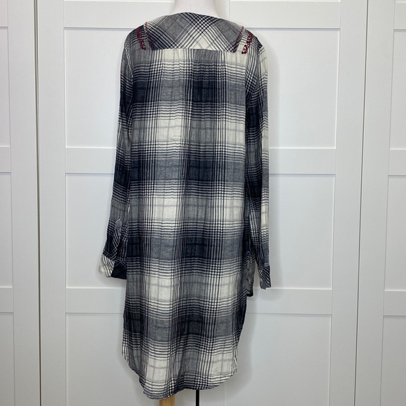 Anthropologie Floreat Embroidered Plaid Tunic Womens S - Picture 4 of 6